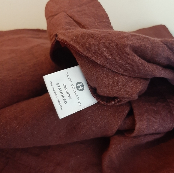 *Hotel Embroidered king Linen duvet cover & 2 Standard shams WINE MSRP $6… - Picture 6 of 16